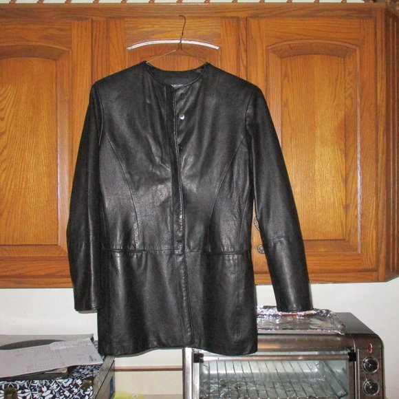 armani leather coat